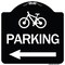 Signmission Bicycle Symbol Parking Left Arrow Heavy-Gauge Aluminum Architectural Sign, 18" x 18", BW-1818-24316 A-DES-BW-1818-24316 - alternate 1